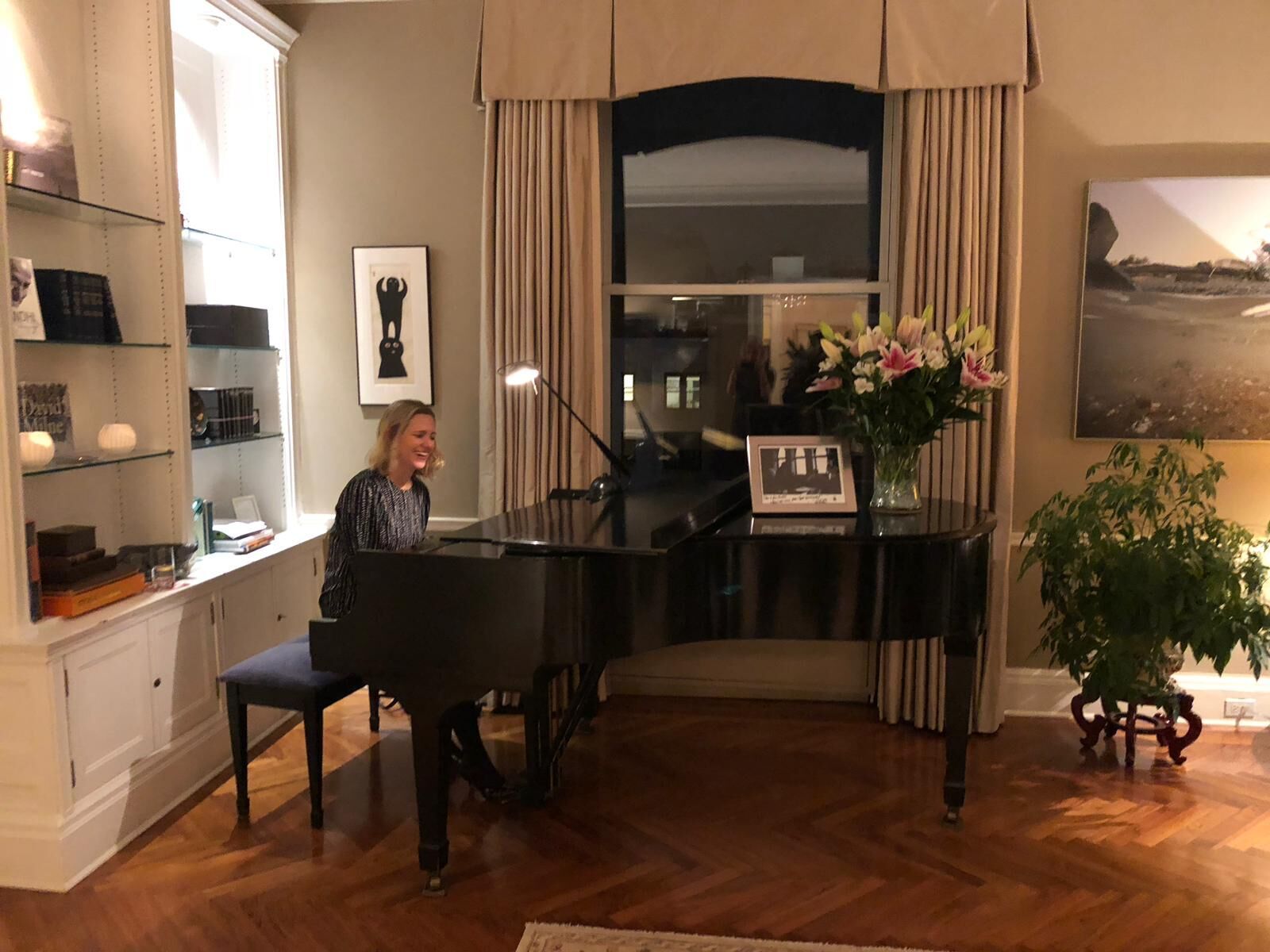 Playing the beautiful Heinzman piano at the Canadian Residence in NYC